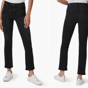 Paige Cindy High Rise Straight Ankle Jean in Black Willow
